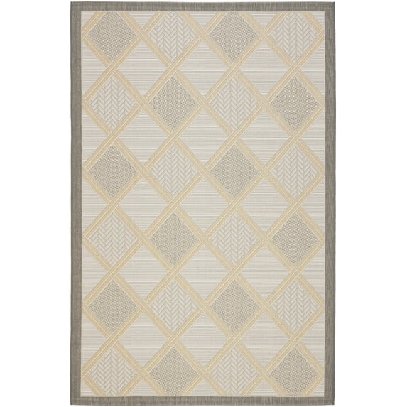 Safavieh Courtyard Shawn Geometric Indoor/Outdoor Area Rug, Light Gray/Anthracite, 5'3" x 7'7"