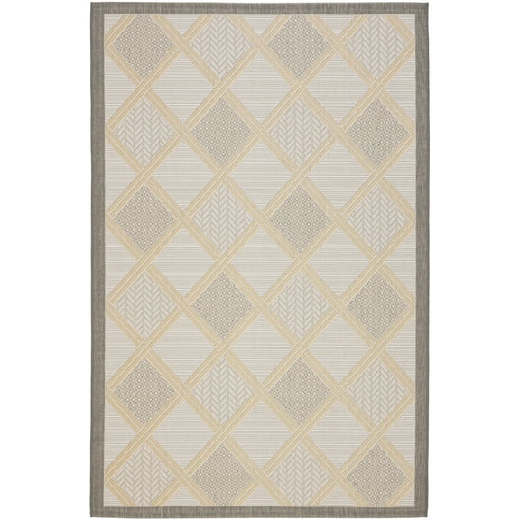 Safavieh Courtyard Shawn Geometric Indoor/Outdoor Area Rug, Light Gray/Anthracite, 5'3" x 7'7"