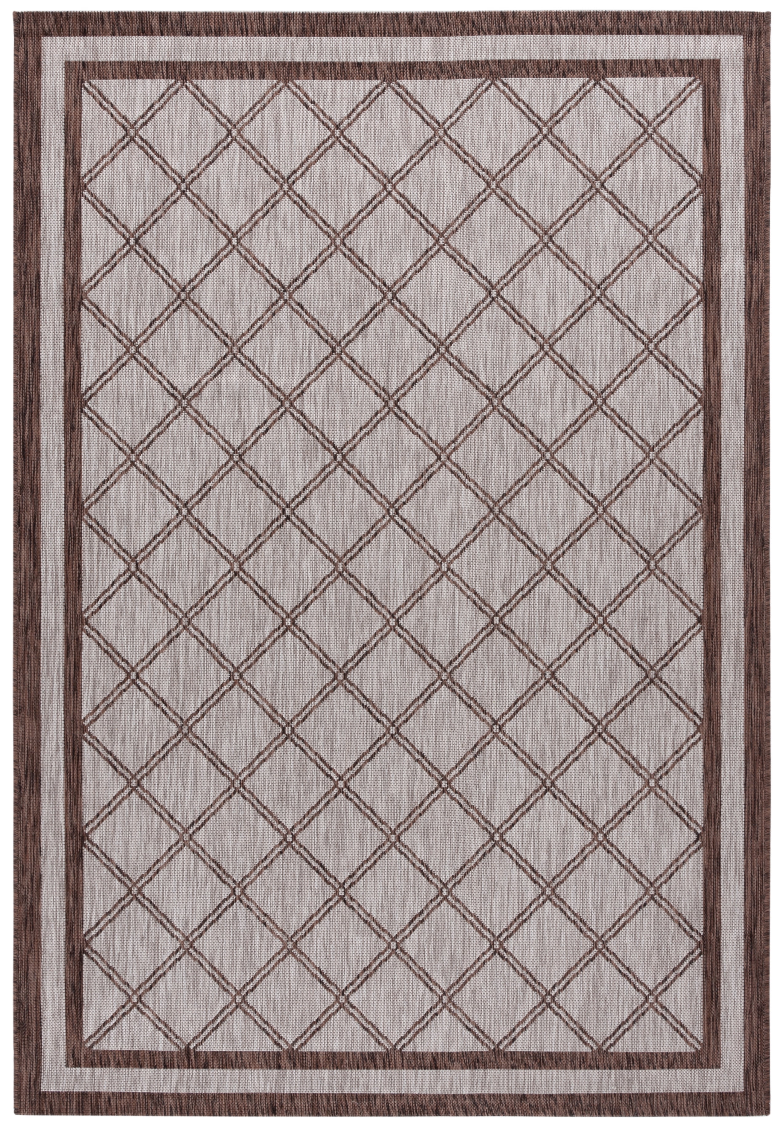 SAFAVIEH Courtyard Sheeva Diamond Indoor/Outdoor Area Rug, Beige/Brown, 5'1" x 7'6"