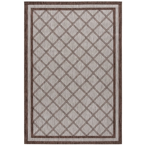 SAFAVIEH Courtyard Sheeva Diamond Indoor/Outdoor Area Rug, Beige/Brown, 5'1" x 7'6"