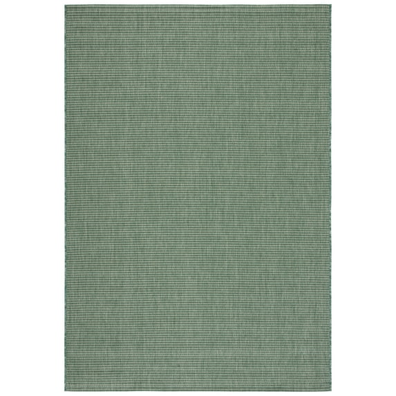 SAFAVIEH Courtyard Sloan Solid Indoor/Outdoor Area Rug, Dark Green/Beige, 5'3" x 7'7"