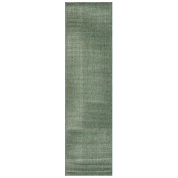 SAFAVIEH Courtyard Sloan Solid Indoor/Outdoor Runner Rug, Dark Green/Beige, 2'3" x 8'