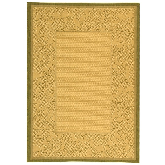 Safavieh Courtyard Steve Oriental Indoor/Outdoor Area Rug, Natural/Olive, 4' x 5'7"