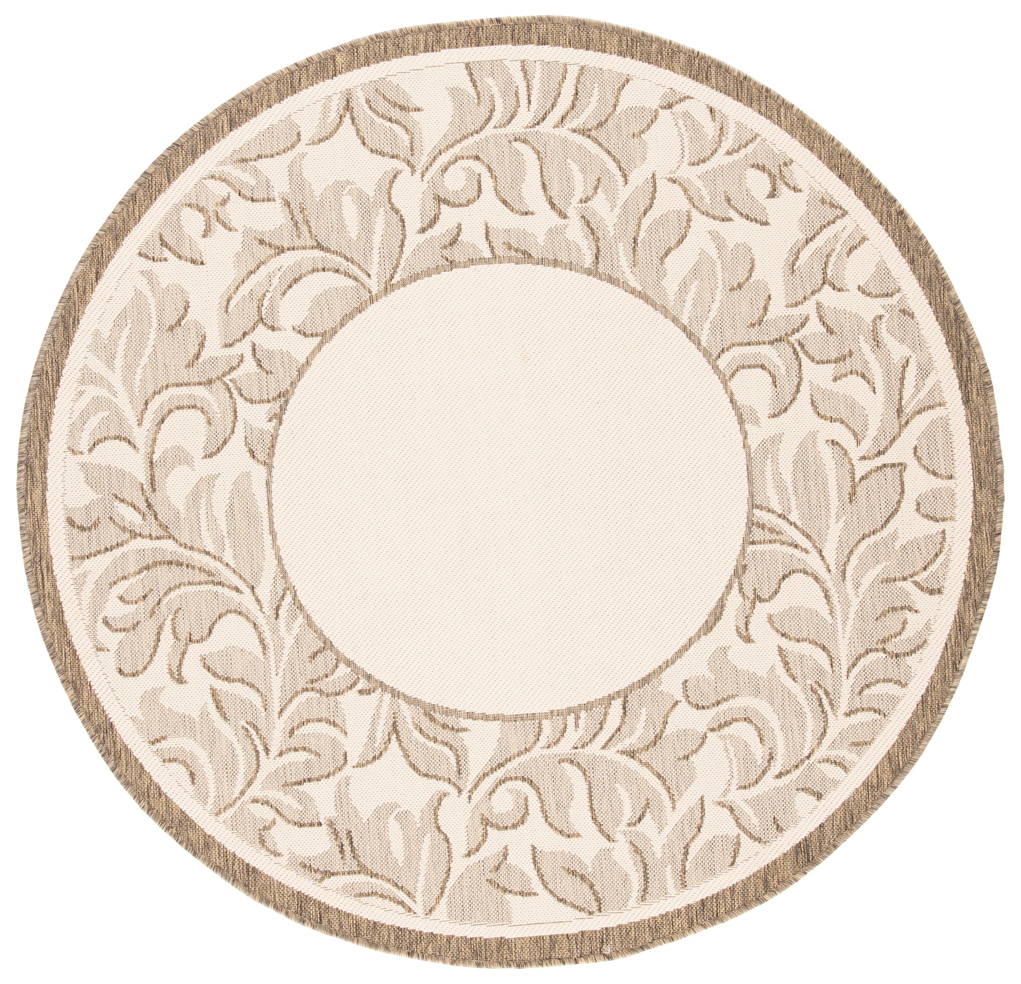 Safavieh Courtyard Steve Oriental Indoor/Outdoor Area Rug, Natural/Brown, 5'3" x 5'3" Round