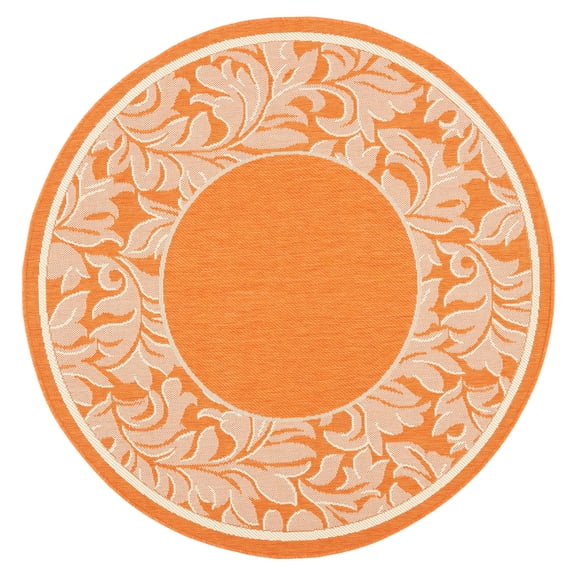 Safavieh Courtyard Steve Oriental Indoor/Outdoor Area Rug, Terracotta/Natural, 5'3" x 5'3" Round