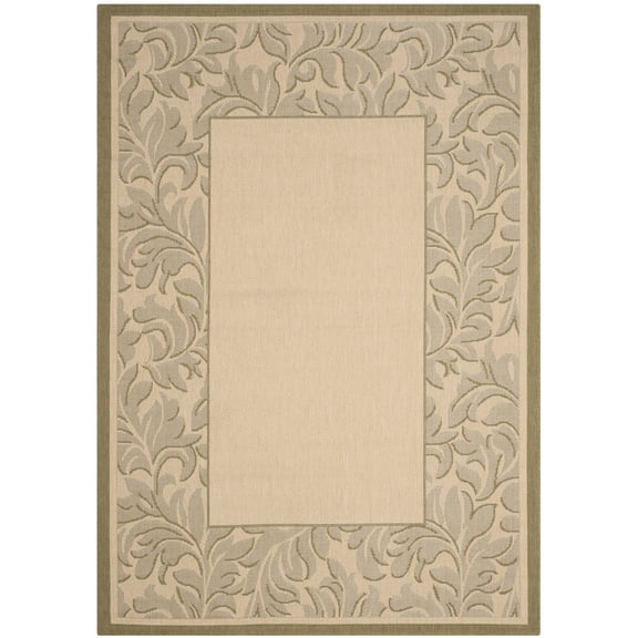 Safavieh Courtyard Steve Oriental Indoor/Outdoor Area Rug, Natural/Olive, 5'3" x 7'7"