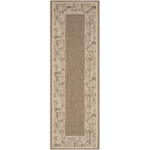 Safavieh Courtyard Steve Oriental Indoor/Outdoor Runner Rug, Brown/Natural, 2'3" x 6'7"