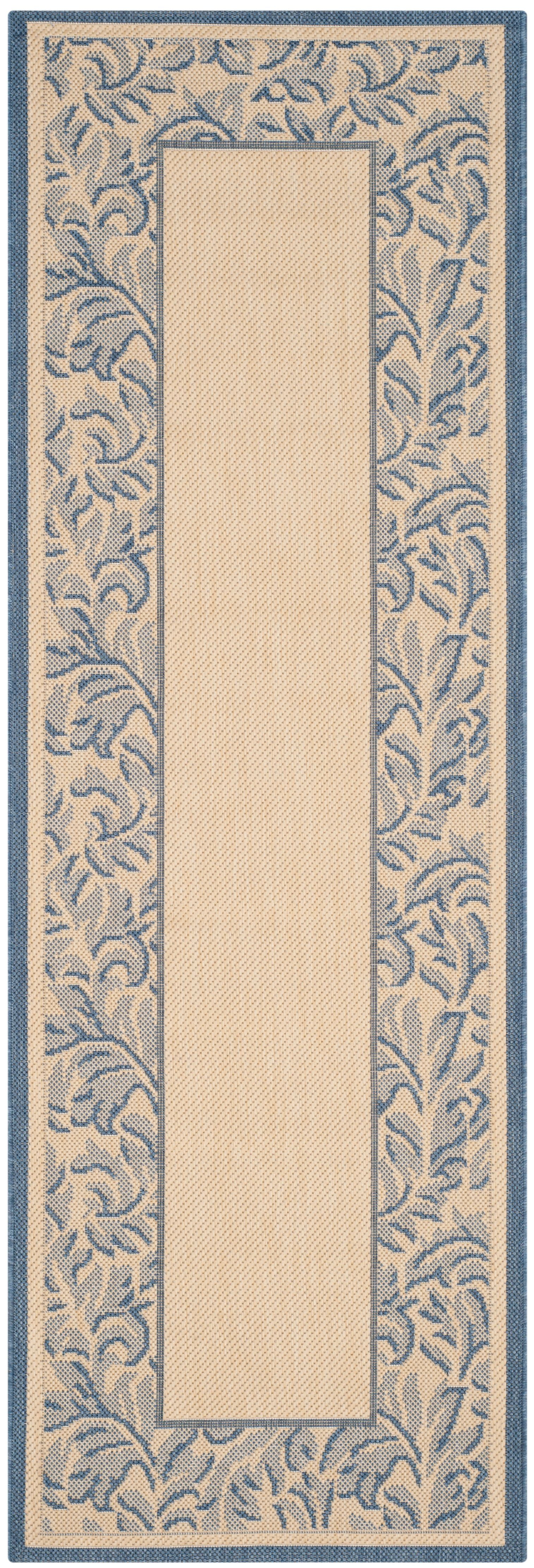 Reversible Flat-Woven Blue Runner Rug 2'3" X 6'7" - Easy Care & Stain-Resistant