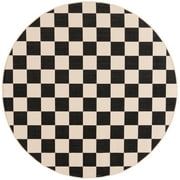 SAFAVIEH Courtyard Talbot Checkered Indoor/Outdoor Area Rug, Green/Sage, 2'7" x 2'7" Round