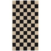 SAFAVIEH Courtyard Talbot Checkered Indoor/Outdoor Area Rug, Black/Beige, 2'7" x 5'