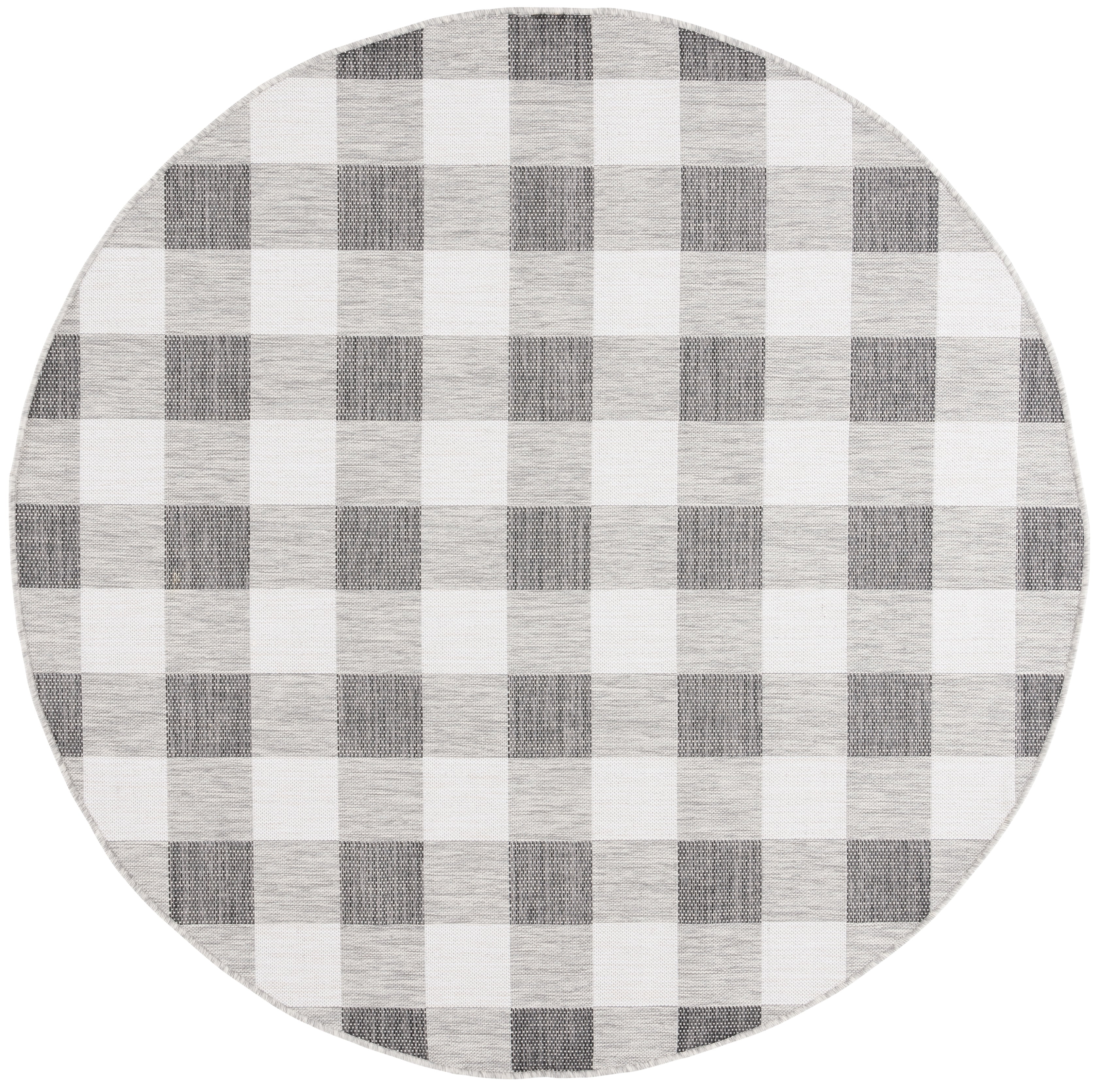 SAFAVIEH Courtyard Talbot Checkered Indoor/Outdoor Area Rug, Grey/Dark ...