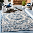 thumbnail image 1 of SAFAVIEH Courtyard Tangier Faded Aztec Indoor/Outdoor Area Rug, 6'7" x 9'6", Beige/Navy, 1 of 8