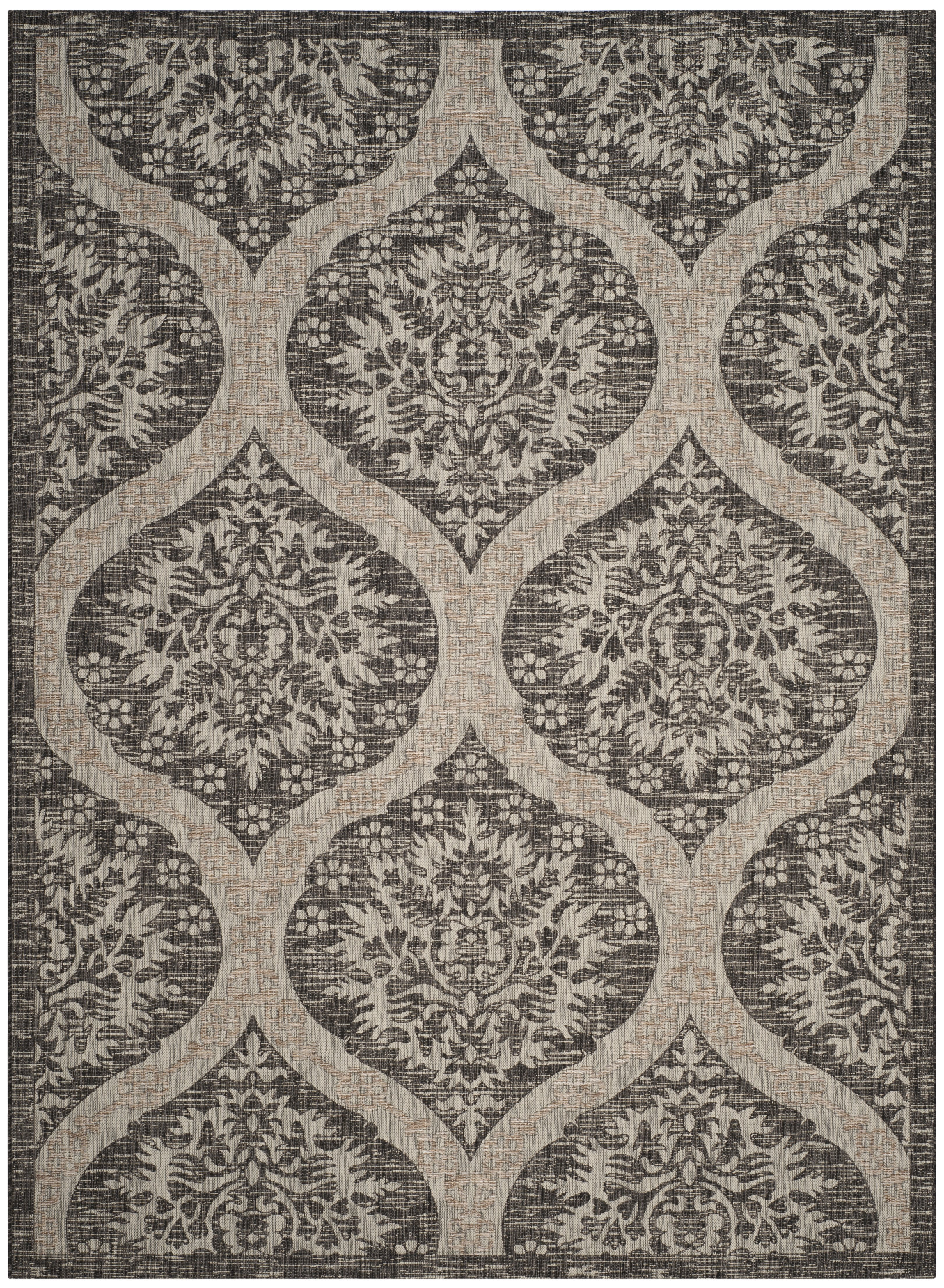 Safavieh Courtyard Tayler Geometric Indoor/Outdoor Area Rug, Black/Gray, 8' x 11'