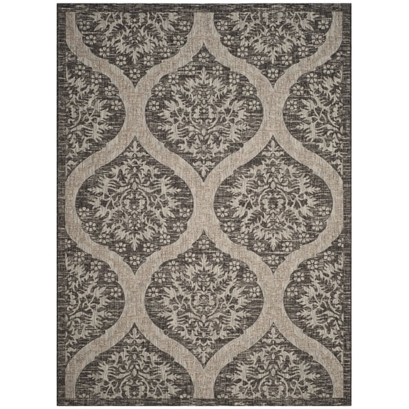 Safavieh Courtyard Tayler Geometric Indoor/Outdoor Area Rug, Black/Gray, 8' x 11'