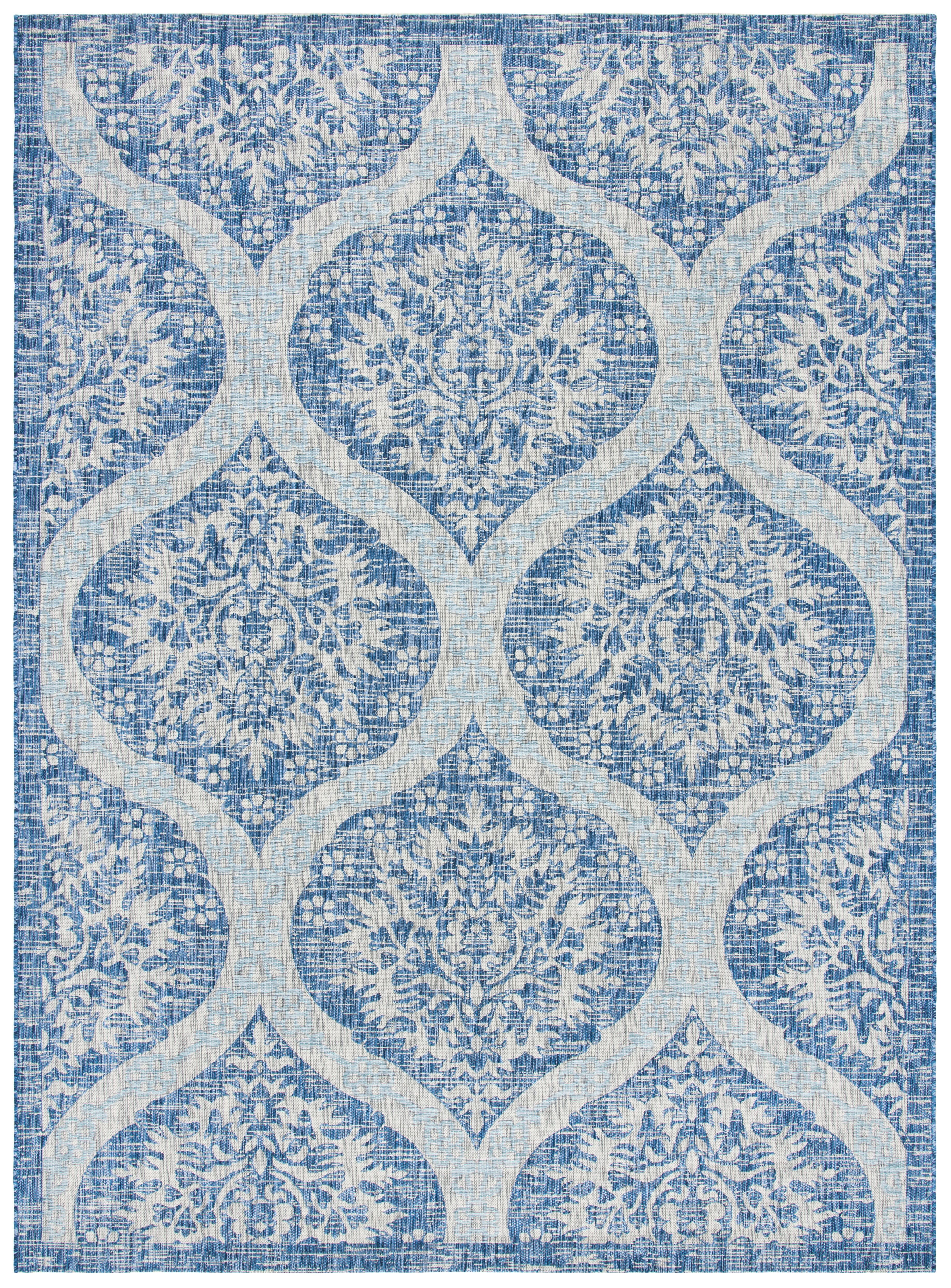 Safavieh Courtyard Tayler Geometric Indoor/Outdoor Area Rug, Navy/Gray, 8' x 11'
