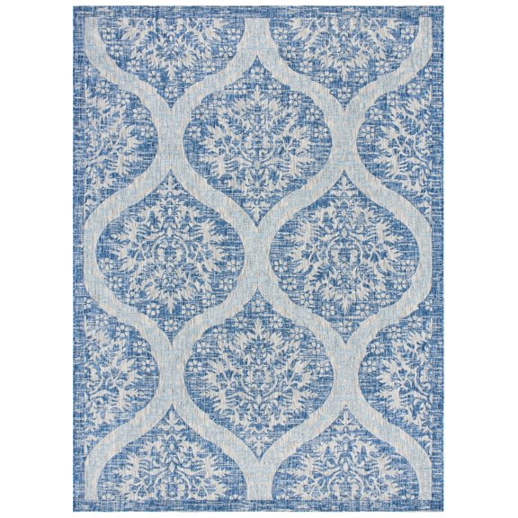 Safavieh Courtyard Tayler Geometric Indoor/Outdoor Area Rug, Navy/Gray, 8' x 11'