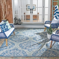 Safavieh Courtyard Tayler Geometric Indoor/Outdoor Area Rug, Navy/Gray, 9' x 12'