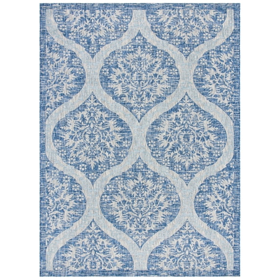 Safavieh Courtyard Tayler Geometric Indoor/Outdoor Area Rug, Navy/Gray, 9' x 12'