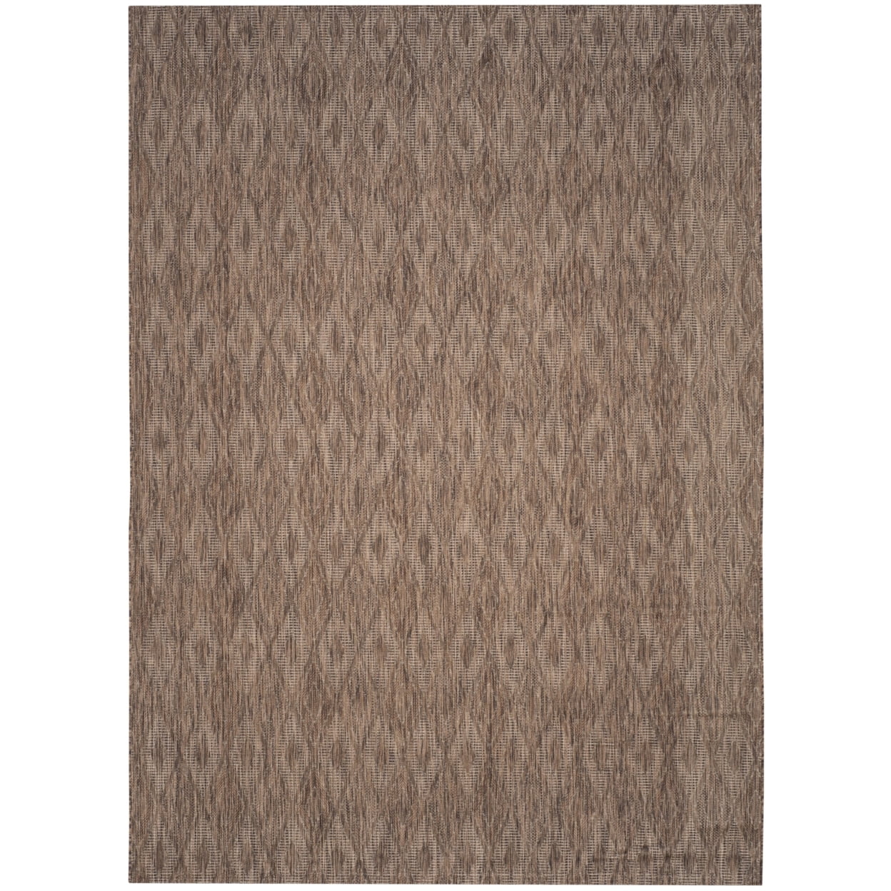 Brown Geometric Low Pile Indoor/Outdoor Area Rug