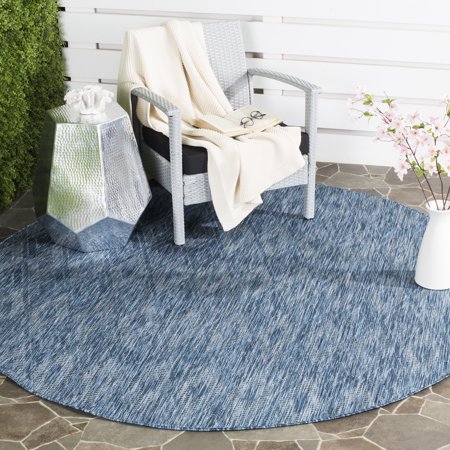 Safavieh Courtyard Teodor Geometric Indoor/Outdoor Area Rug, Navy, 4' x 4' Round