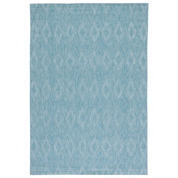 Safavieh Courtyard Teodor Geometric Indoor/Outdoor Area Rug, Aqua, 5'3" x 7'7"