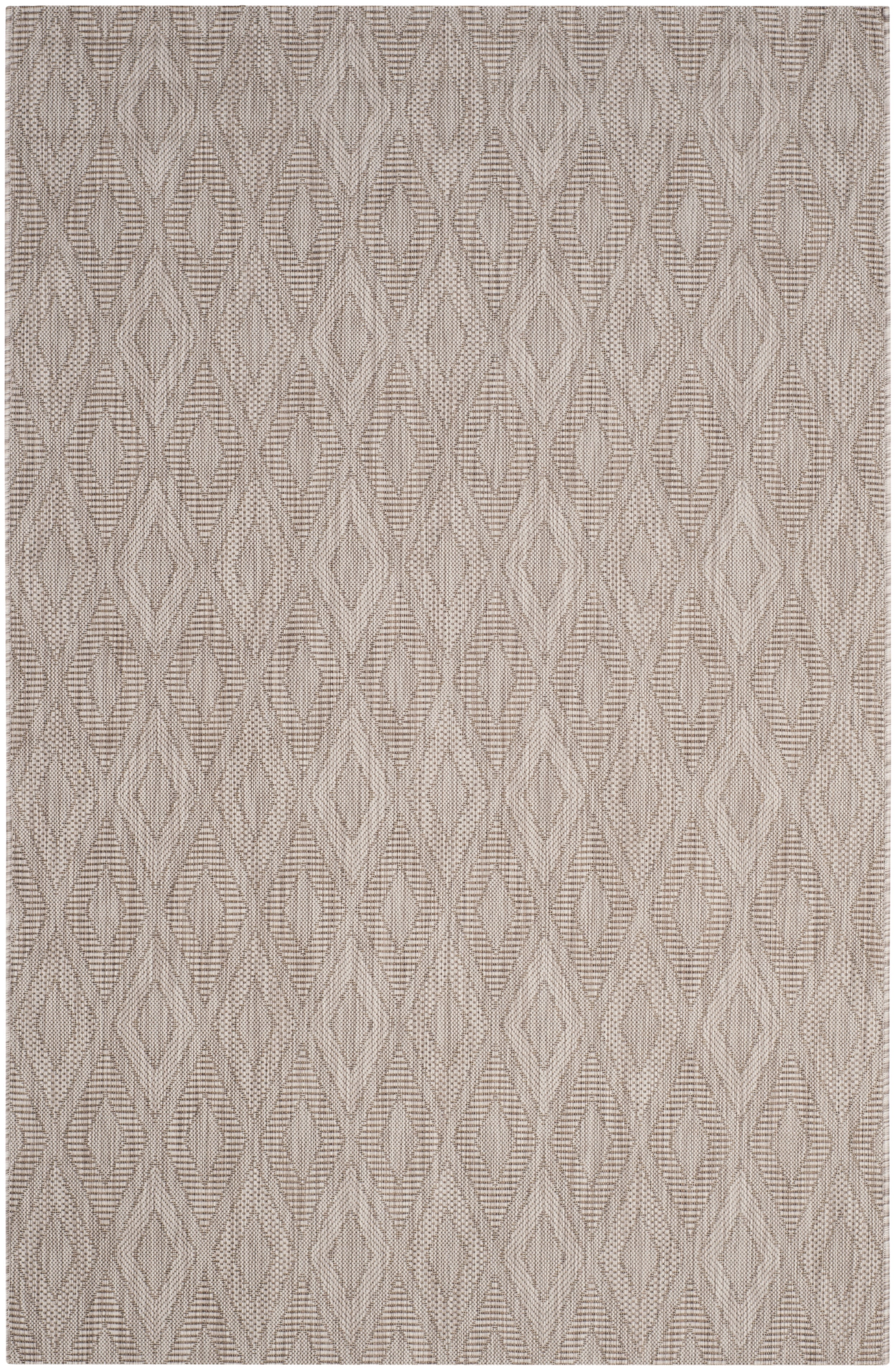 Beige Geometric Easy-Care Synthetic Square Area Rug, 5'3" x 7'7"