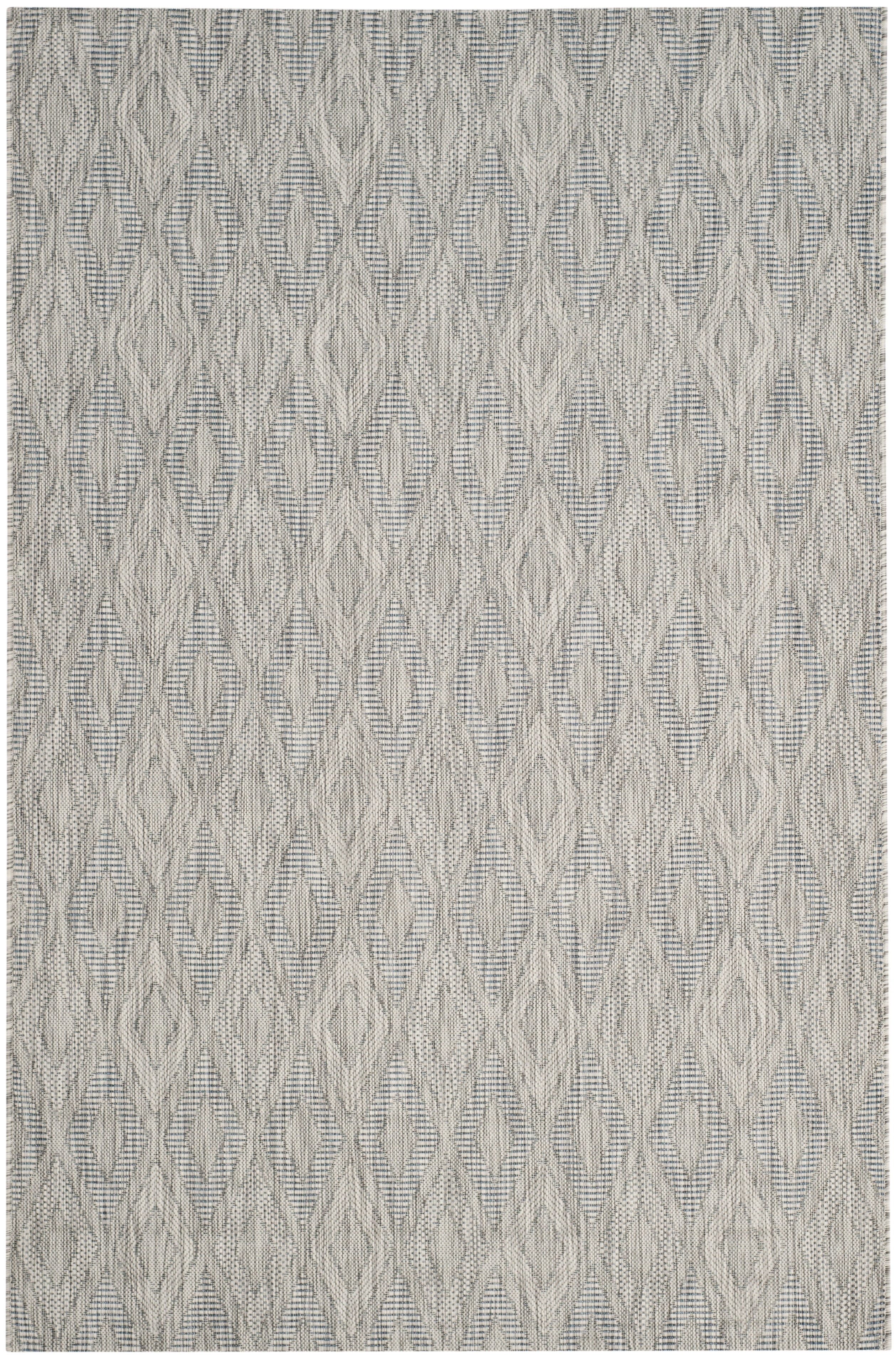 Subtle Diamond Aqua Grey 59" Synthetic Indoor/Outdoor Rug