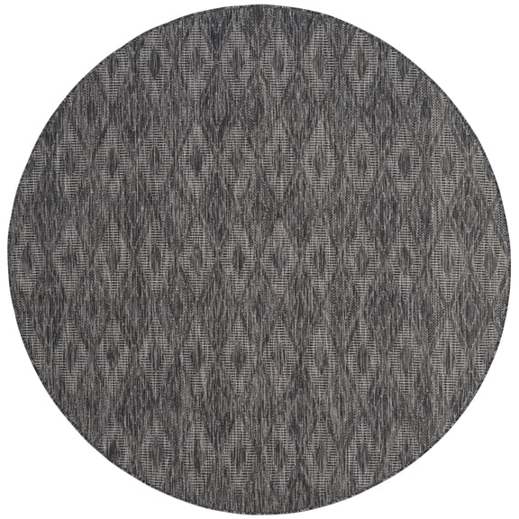 Safavieh Courtyard Teodor Geometric Indoor/Outdoor Area Rug, Black, 6'7" x 6'7" Round