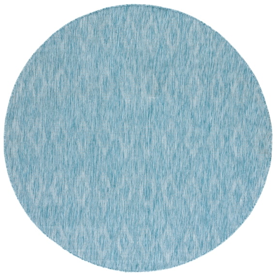Safavieh Courtyard Teodor Geometric Indoor/Outdoor Area Rug, Aqua, 7'10" x 7'10" Round