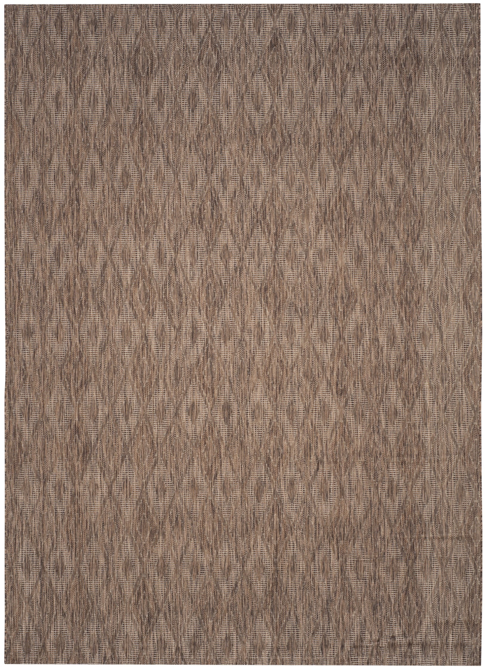 Brown Geometric Low Pile Indoor/Outdoor Area Rug