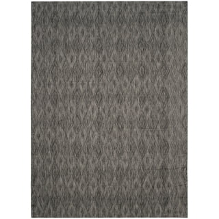 2'4x4'4 Outdoor Rug-Black/Tan Diamonds