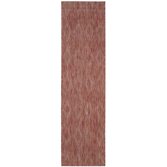 Safavieh Courtyard Teodor Geometric Indoor/Outdoor Runner Rug, Red, 2'3" x 10'