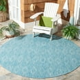 thumbnail image 1 of Safavieh Courtyard Teodor Geometric Indoor/Outdoor Area Rug, Aqua, 5'3" x 5'3" Round, 1 of 10