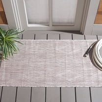 Safavieh Courtyard Teodor Geometric Indoor/Outdoor Area Rug, Beige, 5'3" x 5'3" Square