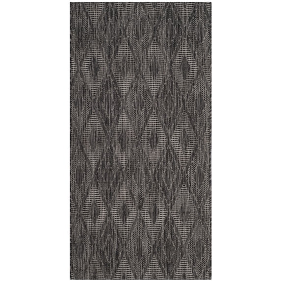 Safavieh Courtyard Teodor Geometric Indoor/Outdoor Area Rug, Black, 2'7" x 5'