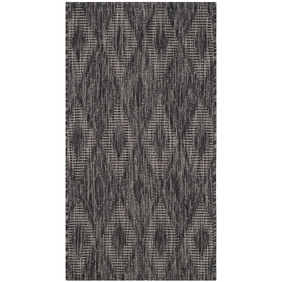 Safavieh Courtyard Teodor Geometric Indoor/Outdoor Area Rug, Black, 2' x 3'7"