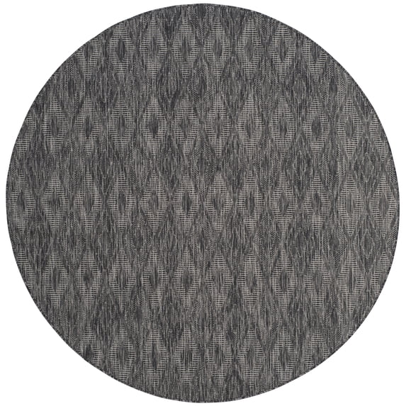 Safavieh Courtyard Teodor Geometric Indoor/Outdoor Area Rug, Black, 9' x 9' Round