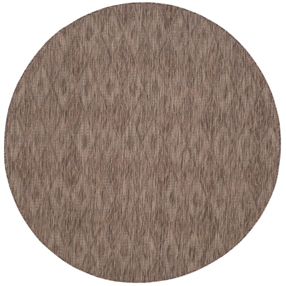 Safavieh Courtyard Teodor Geometric Indoor/Outdoor Area Rug, Brown, 6'7" x 6'7" Round