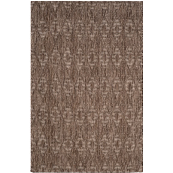 Safavieh Courtyard Teodor Geometric Indoor/Outdoor Area Rug, Brown, 6'7" x 9'6"