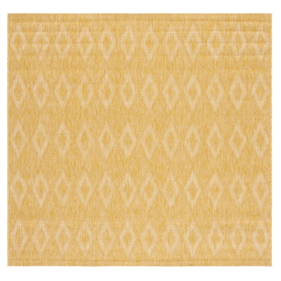 Safavieh Courtyard Teodor Geometric Indoor/Outdoor Area Rug, Gold, 6'7" x 6'7" Square