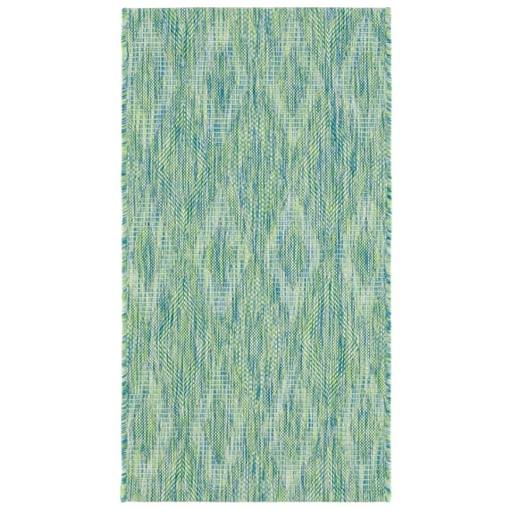 Safavieh Courtyard Teodor Geometric Indoor/Outdoor Area Rug, Green, 2'7" x 5'
