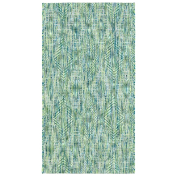 Safavieh Courtyard Teodor Geometric Indoor/Outdoor Area Rug, Green, 2' x 3'7"
