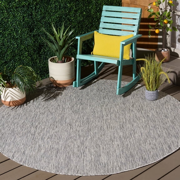 Safavieh Courtyard Teodor Geometric Indoor/Outdoor Area Rug, Gray, 9' x 9' Round
