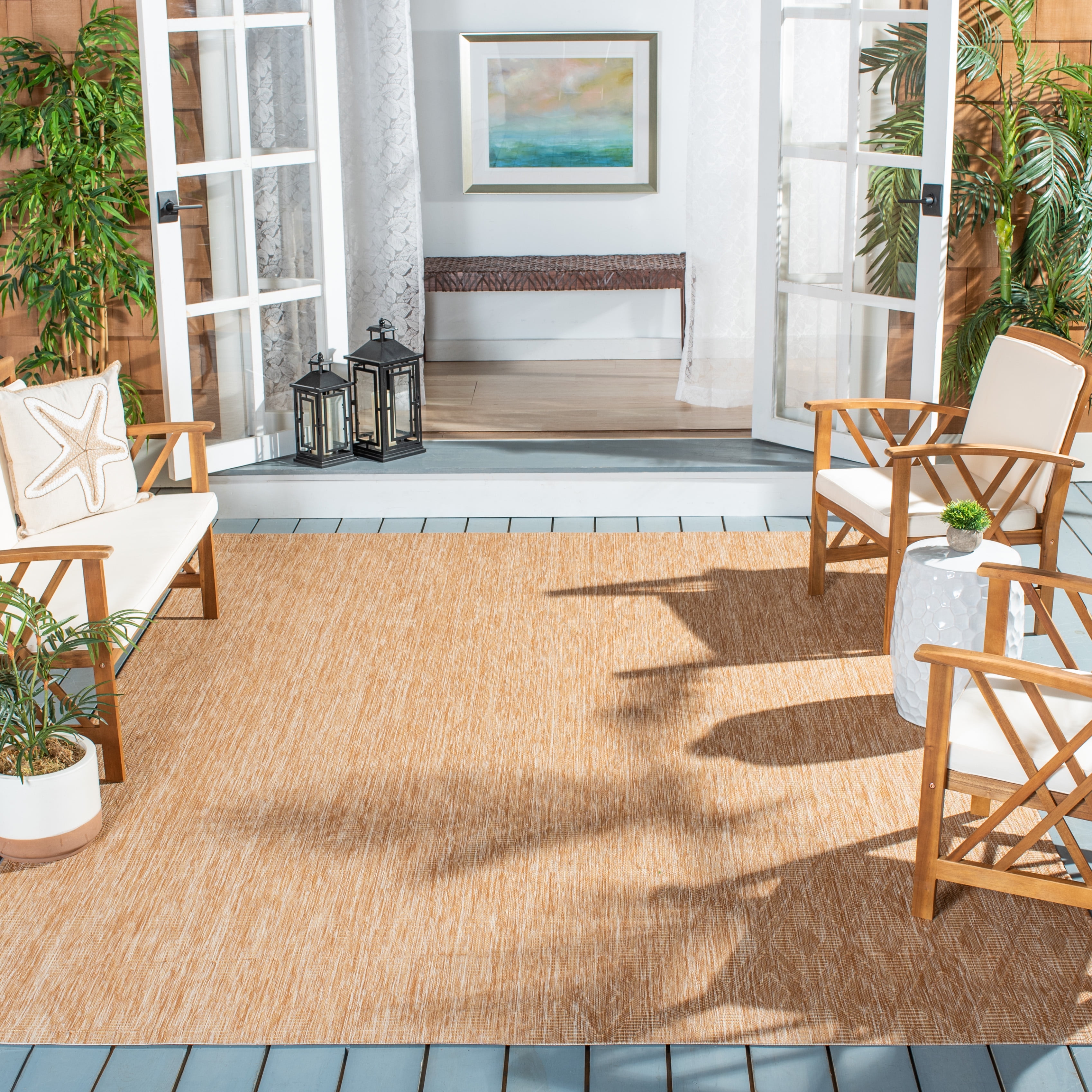 Safavieh Courtyard Teodor Geometric Indoor/Outdoor Area Rug, Natural, 9' x 12'