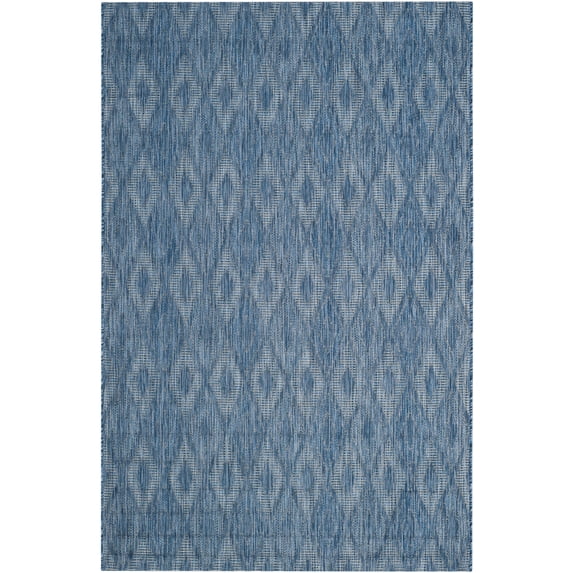 Safavieh Courtyard Teodor Geometric Indoor/Outdoor Area Rug, Navy, 4' x 5'7"