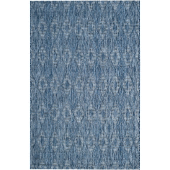 Safavieh Courtyard Teodor Geometric Indoor/Outdoor Area Rug, Navy, 4' x 5'7"