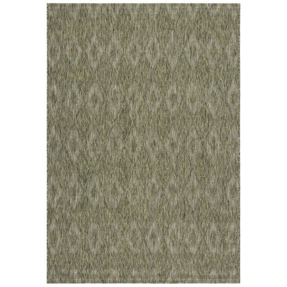 Safavieh Courtyard Teodor Geometric Indoor/Outdoor Area Rug, Olive, 4' x 5'7"