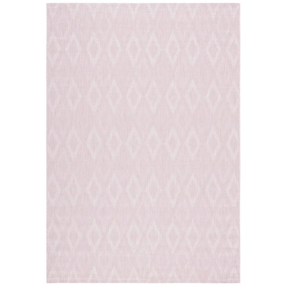 SAFAVIEH Courtyard Teodor Geometric Indoor/Outdoor Area Rug, Pink, 9' x 12'
