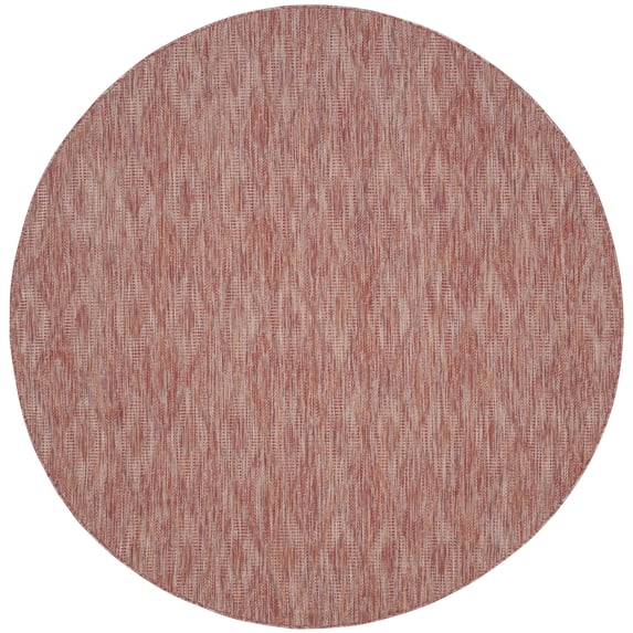 Safavieh Courtyard Teodor Geometric Indoor/Outdoor Area Rug, Red, 5'3" x 5'3" Round