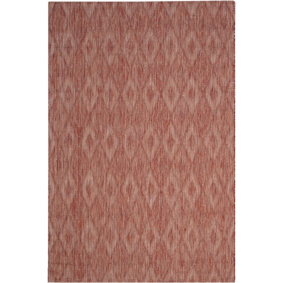 Safavieh Courtyard Teodor Geometric Indoor/Outdoor Area Rug, Red, 6'7" x 9'6"